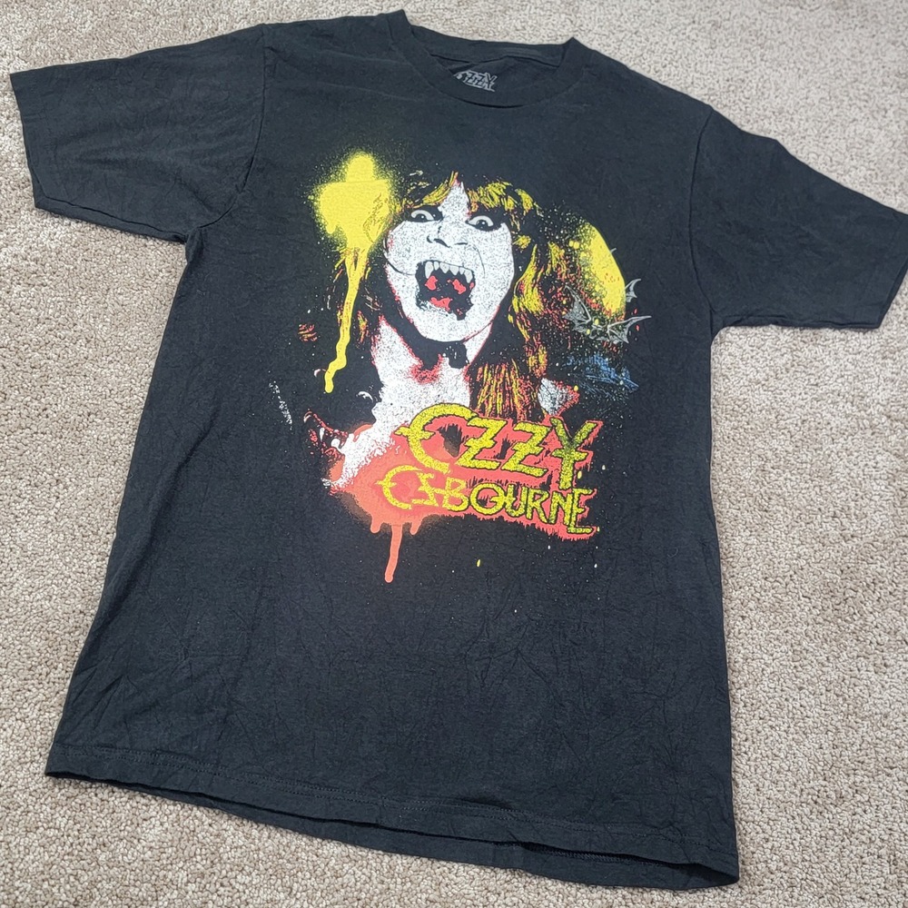 Ozzy Osbourne Men's Size Small Black Band Tee Rock Metal Music Graphic